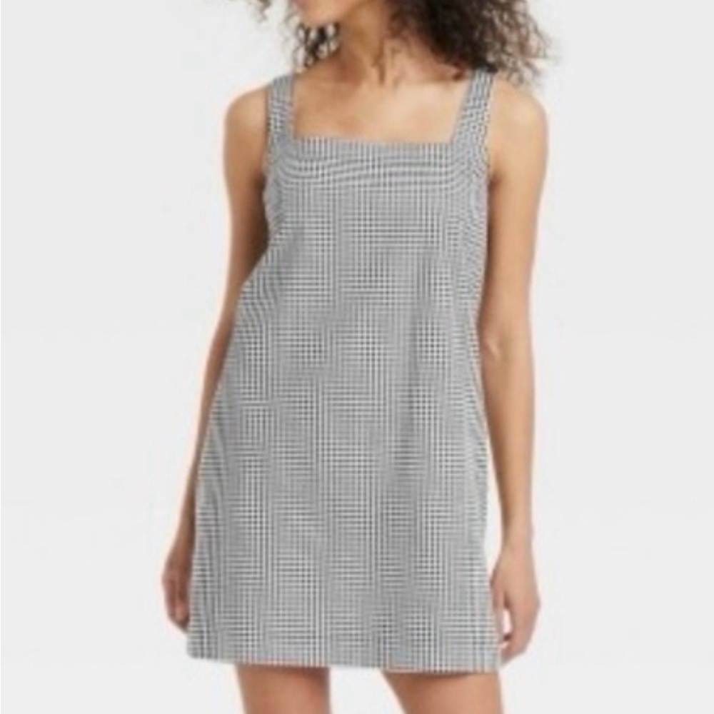Women's Black and White Gingham Shift Dress M